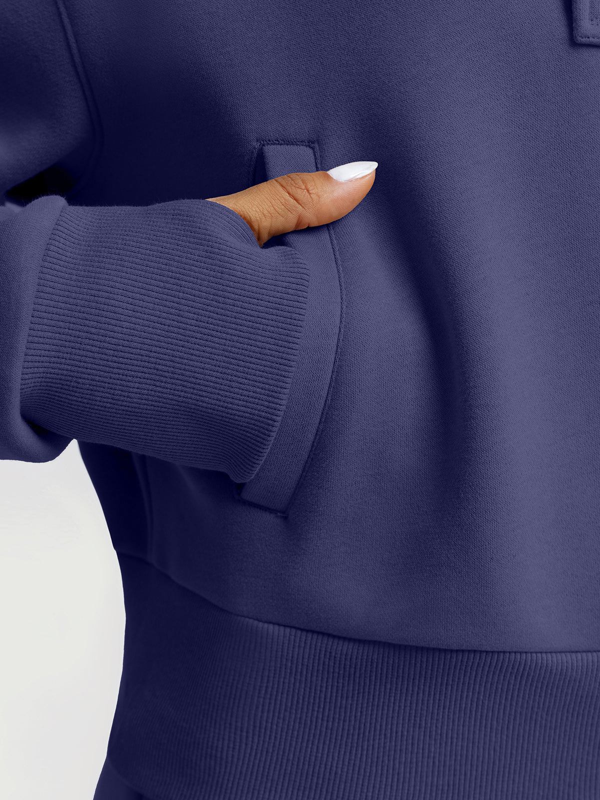 Wholesale Cropped Half-Zip Sweatshirt and Double-Waist Sweatpants Set