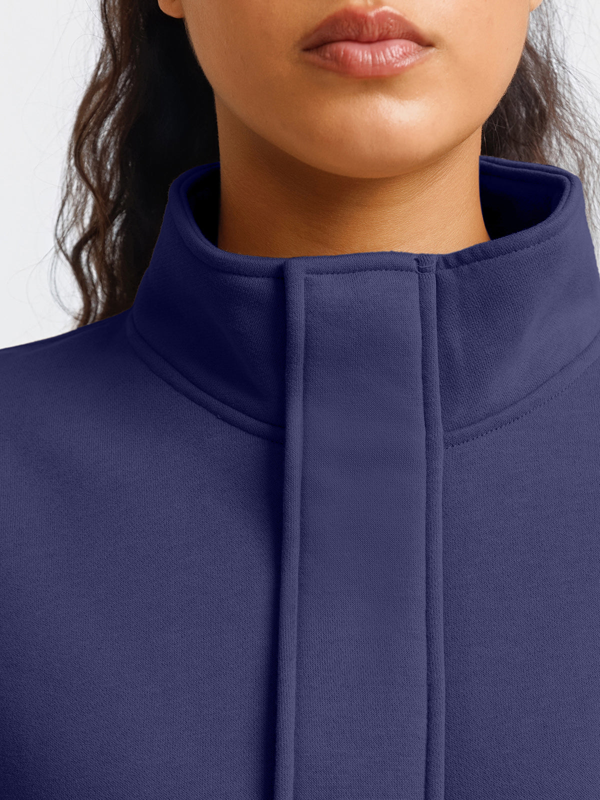 Wholesale Cropped Half-Zip Sweatshirt and Double-Waist Sweatpants Set