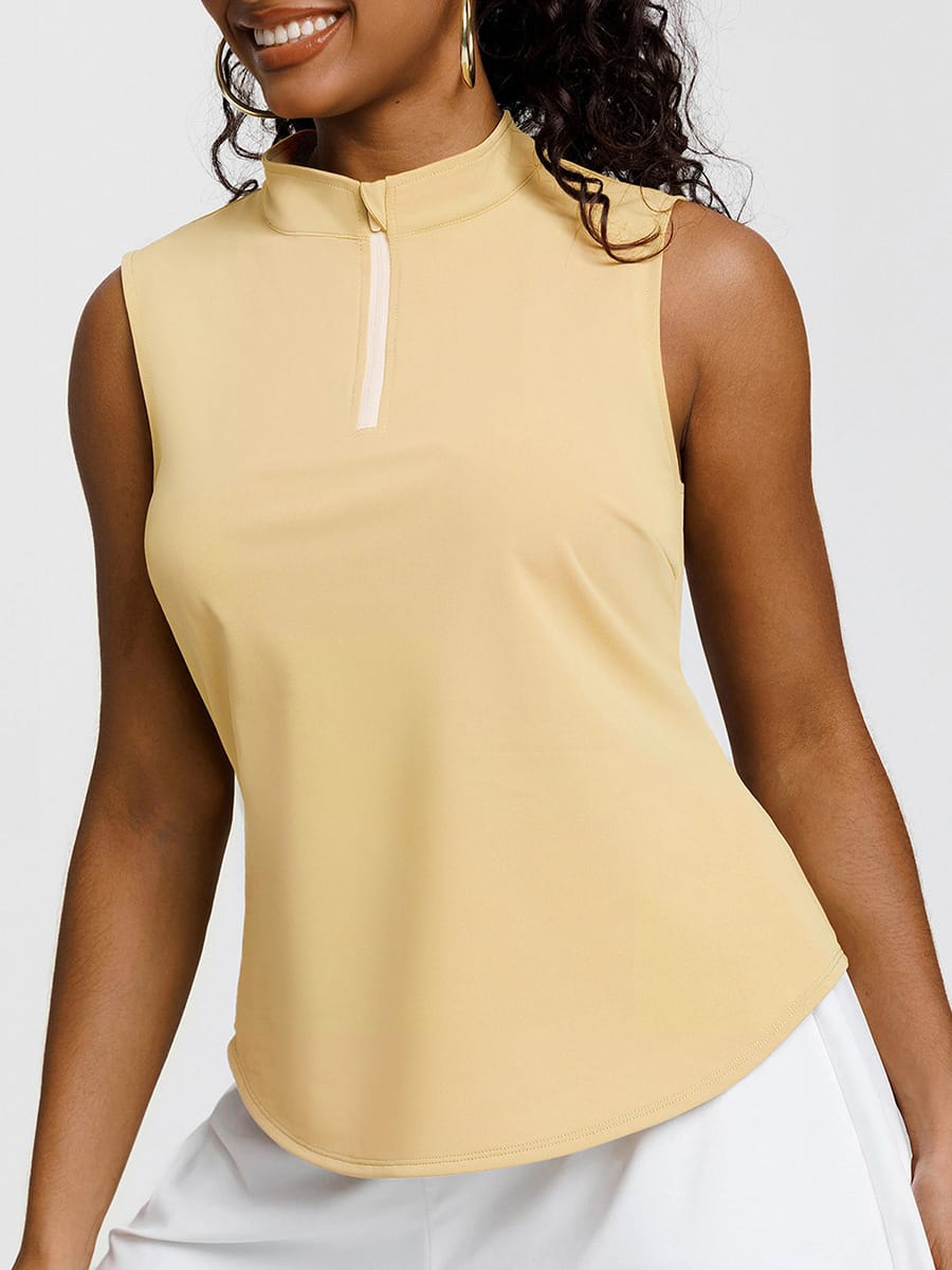 Vractive Wholesale Clothing Golf Polo Women Custom Logo Sleeveless wholesale back view