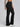 black womens flared yoga leggings side view stretch workout pants