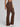 brown womens workout flare leggings side view athletic yoga pants