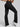black womens high waisted flare leggings back view seamless fitness pants