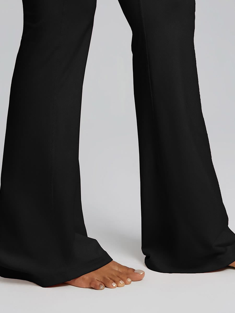 Vractive High Waist Flared Yoga Leggings Seamless Anti Camel Toe Pants wholesale back view