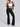 black womens high waist flare leggings front view seamless yoga pants