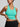green womens sports bra front view tight fitting yoga workout top vractive