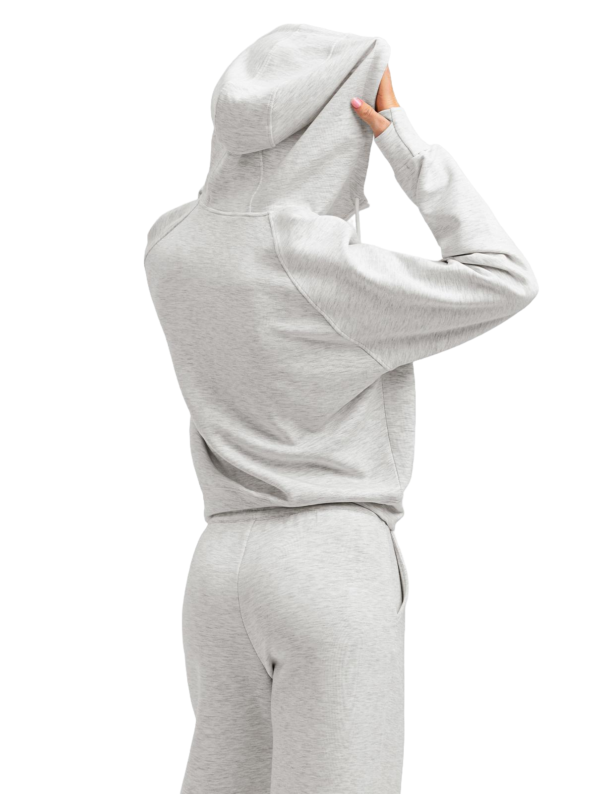 Wholesale Cropped Half-Zip Hoodie with Thumb Holes | Modal Blend