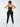Back view of black Vractive adjustable straps high waist athletic suit, quick drying workout set
