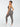 Side view of grey Vractive adjustable straps high waist athletic suit, quick drying workout set

