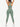 Back view of sage green Vractive racerback high waist pockets sports suit in active stretch, breathable workout set
