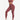 Side view of burgundy Vractive racerback high waist pockets sports suit in active pose, breathable workout set
