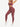 Side view of burgundy Vractive racerback high waist pockets sports suit in active pose, breathable workout set

