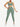 Front view of sage green Vractive racerback high waist pockets sports suit, breathable workout set wholesale
