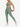 Side view of sage green Vractive racerback high waist pockets sports suit, breathable workout set
