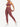 Side view of burgundy Vractive racerback high waist pockets sports suit, breathable workout set
