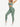 Back view of sage green Vractive racerback high waist pockets sports suit in active pose, breathable workout set
