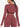 Side back view of burgundy Vractive round collar long sleeve crop top, running workout activewear (only tops)
