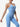 Front view of blue Vractive wholesale yoga suit, nylon seamless bodysuit super comfy
