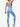 Back view of blue Vractive nylon seamless yoga bodysuit, super comfy wholesale activewear
