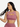 Front view of pink Vractive front and back hollow sports bra, wholesale activewear bra
