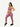 Pink Vractive wholesale sports bra with leggings set in active pose, front and back hollow design

