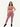 Full body view of pink Vractive wholesale sports bra with leggings set, front and back hollow design
