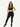 Black Vractive wholesale sports bra with leggings set, front and back hollow cutting design

