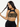 Leopard-print and black splice Vractive wholesale sports bra, front view
