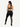 Back view of leopard-print and black splice Vractive sports bra with leggings set, wholesale activewear
