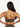 Back view of brown Vractive front cross hollow sports bra, wholesale activewear
