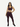 Full body view of wine red and black splice Vractive yoga pants, wholesale yoga leggings
