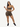 Brown Vractive yoga shorts in active pose, peach buttocks shaping
