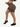 Side view of brown Vractive peach buttocks yoga shorts, high-waisted activewear
