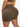 Back view of brown Vractive yoga shorts, peach buttocks shaping design
