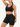 Black Vractive eco-friendly sexy V neck seamless sportswear biker shorts set, seamless activewear set
