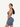 Side back view of blue Vractive eco-friendly seamless sportswear, sexy V neck biker shorts set
