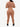 Back view of brown Vractive seamless sportswear set, eco-friendly 3D printing with thumbholes
