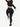 Black Vractive seamless sportswear in active movement, eco-friendly 3D printing with thumbholes
