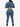 Back view of blue Vractive seamless sportswear set, eco-friendly 3D printing with thumbholes
