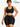 Black Vractive eco-friendly sexy V neck seamless sportswear biker shorts set, seamless activewear set
