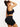 Back view of black Vractive seamless biker shorts set, eco-friendly V neck sportswear
