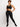 Side view of black Vractive seamless sportswear set, eco-friendly butt lifting tummy control
