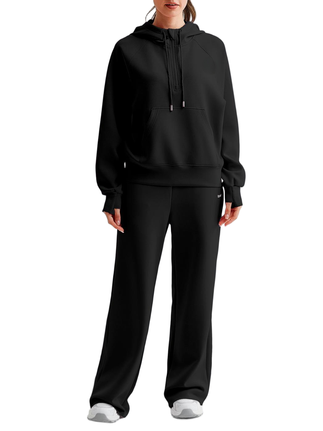 Vractive Wholesale Modal Half-Zip Hoodie and Wide-Leg Sweatpants Set