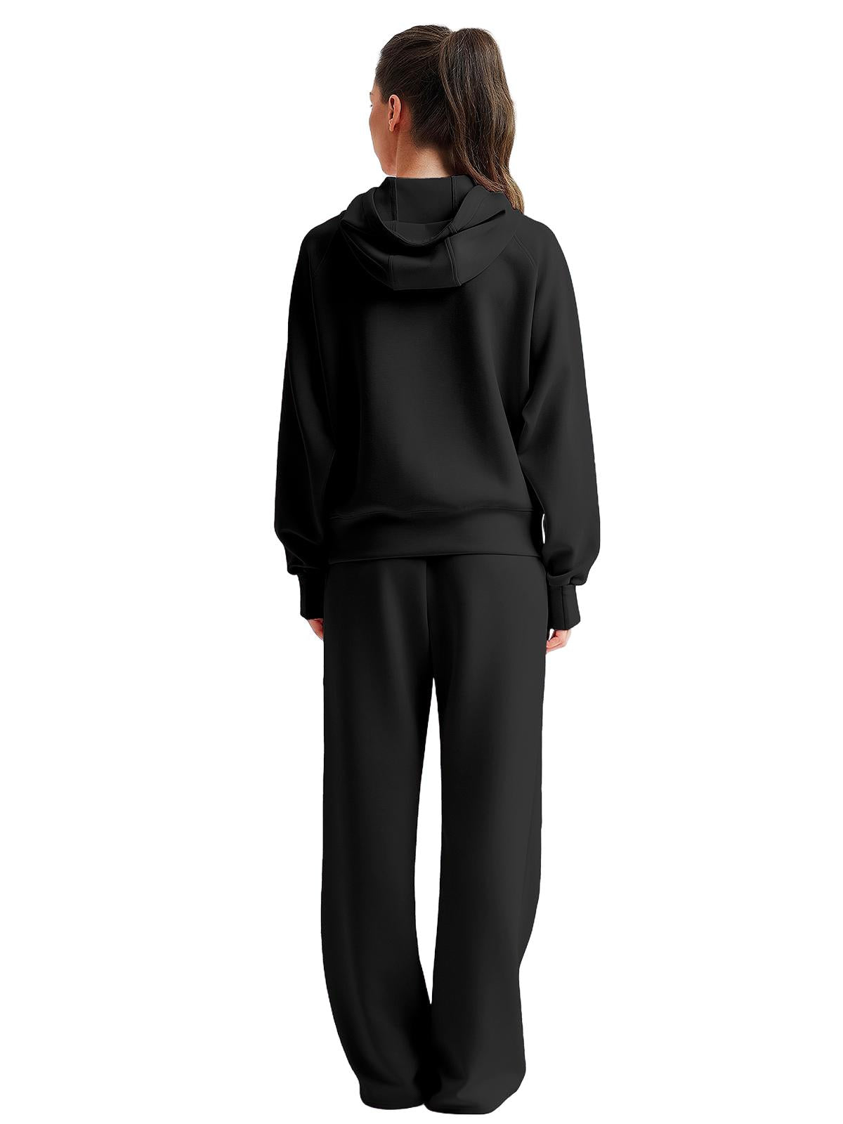 Vractive Wholesale Modal Half-Zip Hoodie and Wide-Leg Sweatpants Set