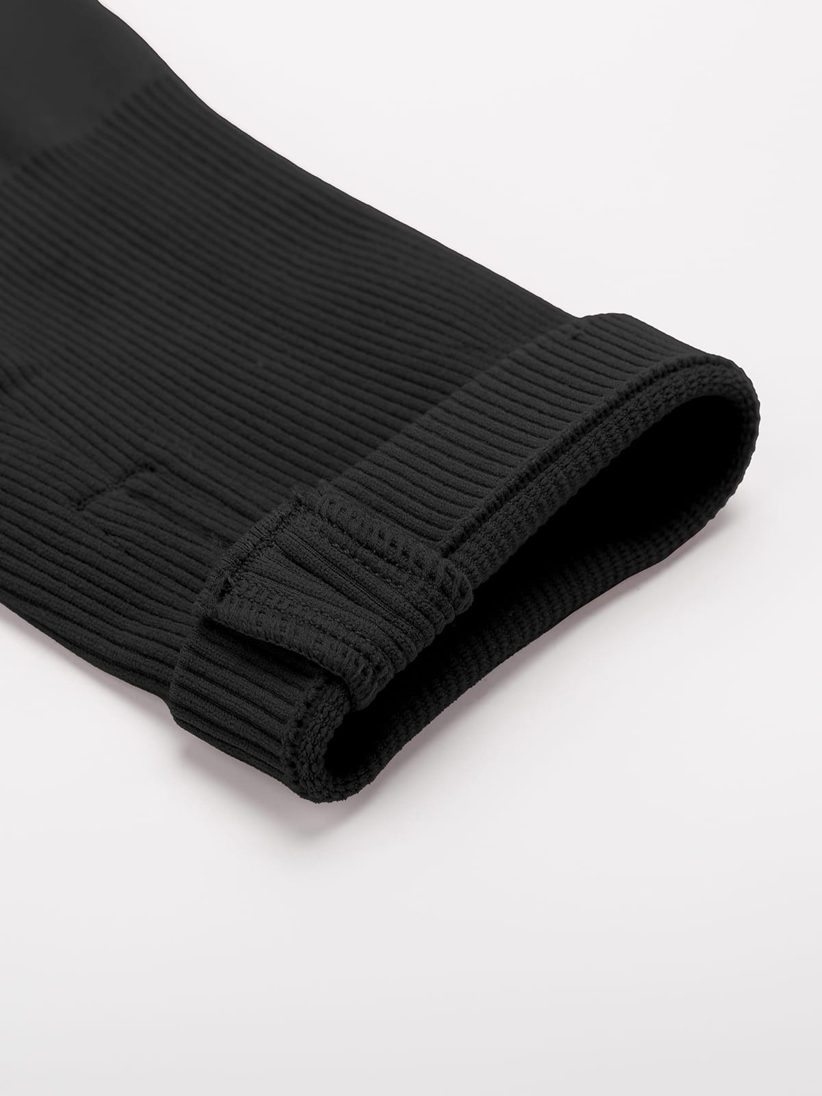 Seamless mock neck jacket sleeve cuff detail