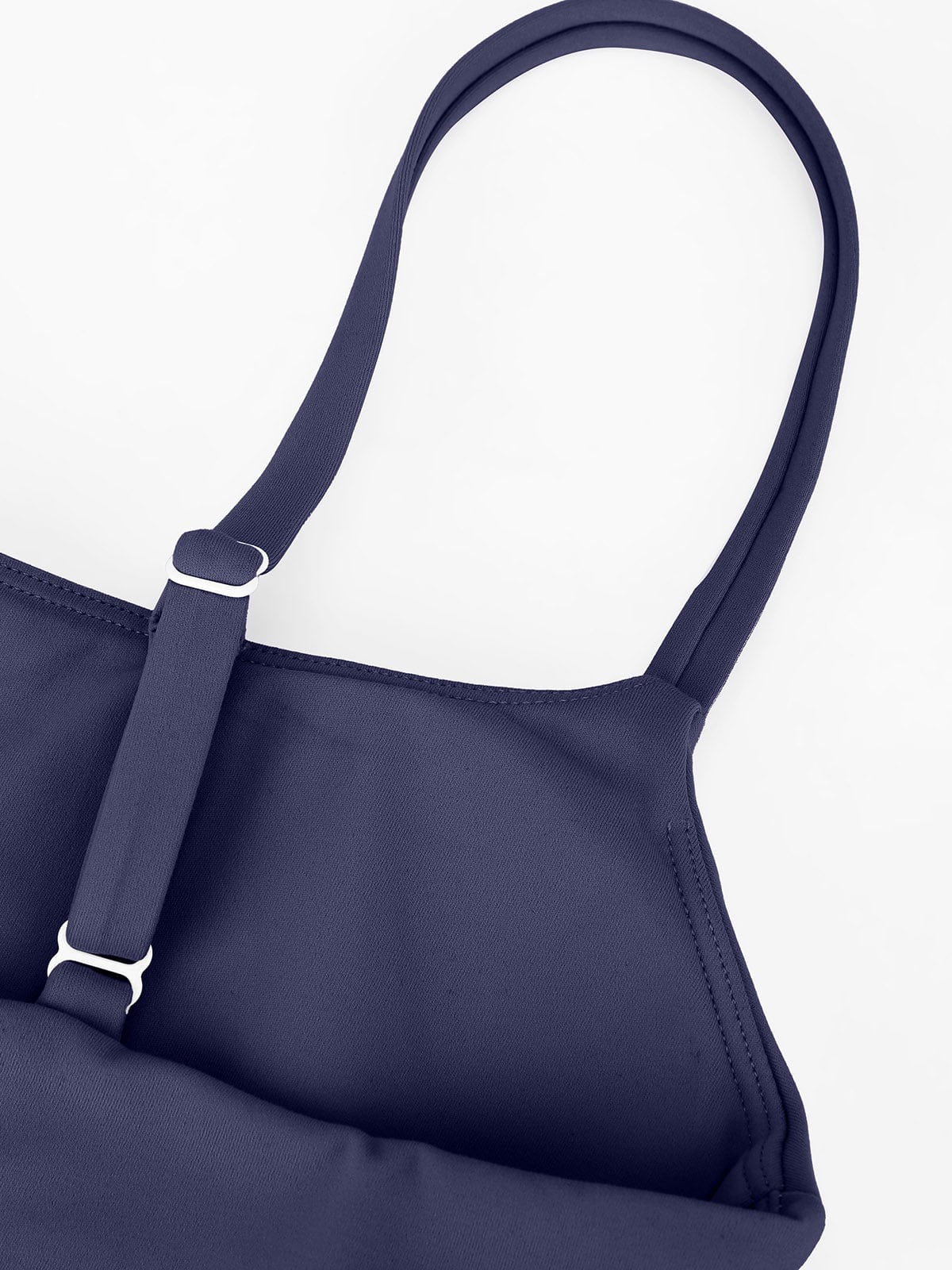 Navy Blue adjustable support sports bra by Vractive Wholesale back design