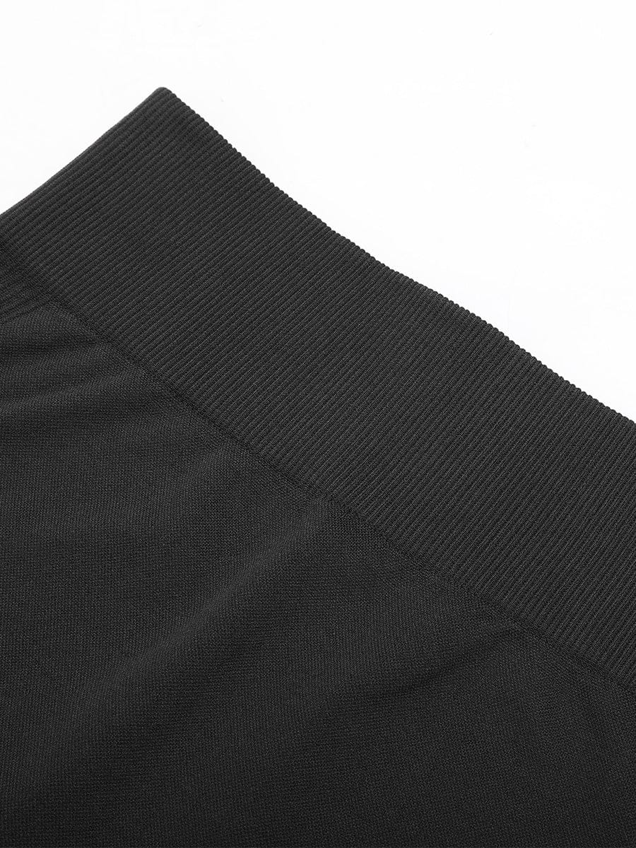 Close-up of the double layer secure high waistband on Black Vractive seamless leggings