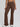 brown womens high waist flared yoga leggings front view seamless pants