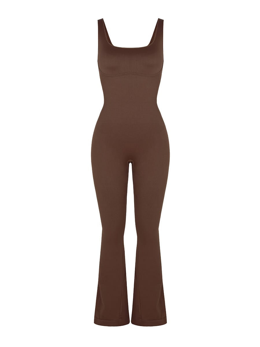 Vractive Women's Seamless Square Neck U-Back Flared Jumpsuit wholesale lifestyle