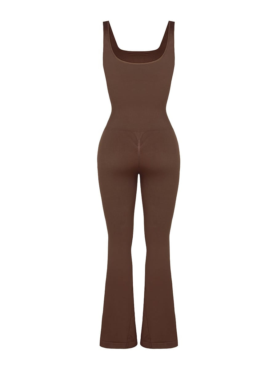 Vractive Women's Seamless Square Neck U-Back Flared Jumpsuit wholesale lifestyle