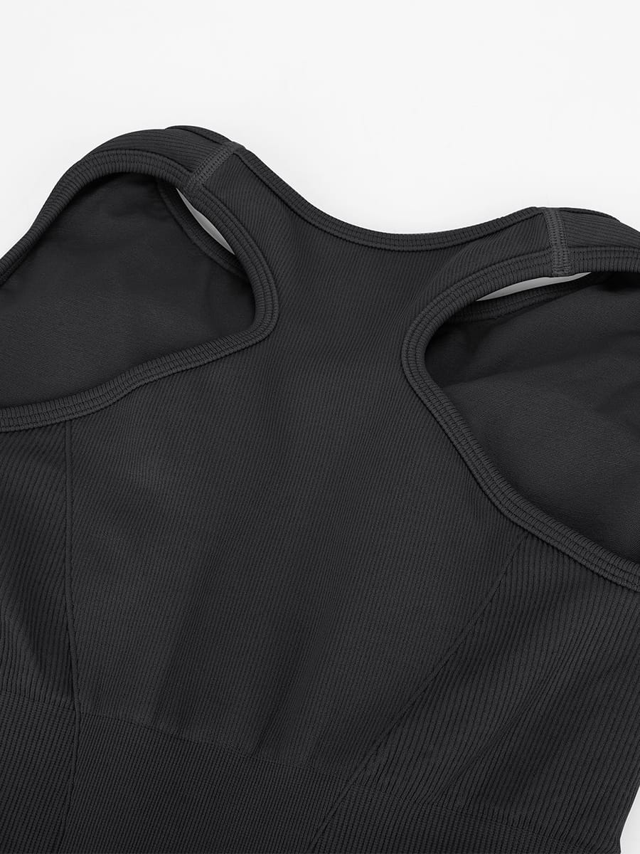 Vractive Wholesale Women's Seamless Zip Front Racerback Shaping Jumpsuit